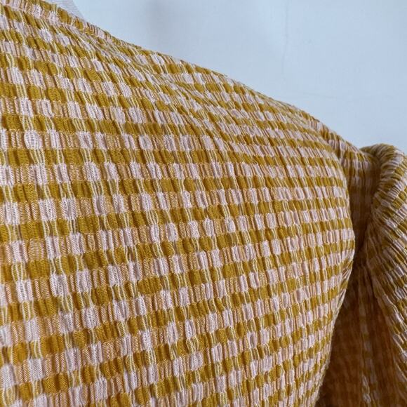 NWT Rhode Ginny Tie Front Gingham Midi Dress US 8 Retro Smocked Flattering - Picture 12 of 15